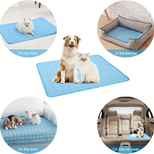 Dog Cooling Mat Cooling Pad For Pets Chilly Pad For Kennels, Crates, Cars, Indoor & Outdoor Ice Silk Mat Cooling Blanket Cushion Non-Toxic Breathable Sleep Bed Beach - Image 10