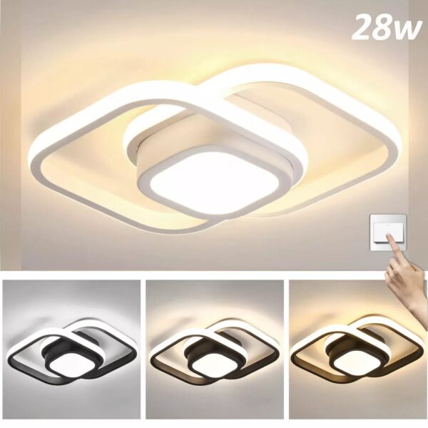3  Farbige Decken  Lampe Dimmbar LED Deckenleuchte Wohnzimmer Flur Kchen Einga DE - Image 5