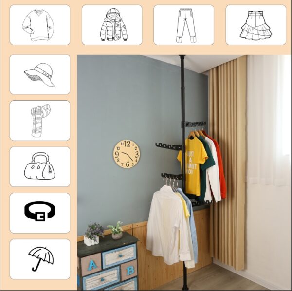 Adjustable Drying Rack Corner Drying Rack Floor Standing Tension Rack - Image 9