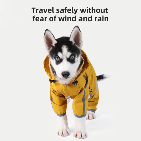 Dog Raincoat With Reflective, Waterproof Dog Rain Jacket With Hood, Leash Hole, Reflective Strap For Small Medium Dogs, Lightweight Puppy Clothes - Image 10