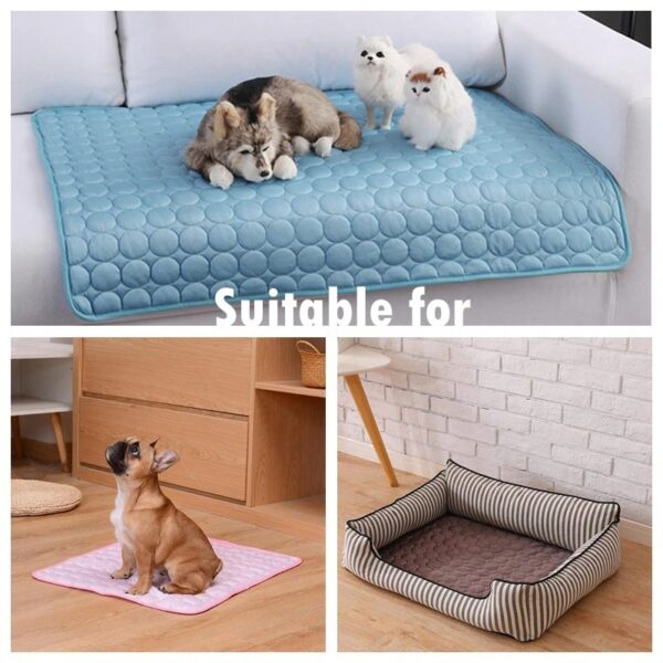 Dog Cooling Mat Cooling Pad For Pets Chilly Pad For Kennels, Crates, Cars, Indoor & Outdoor Ice Silk Mat Cooling Blanket Cushion Non-Toxic Breathable Sleep Bed Beach - Image 4