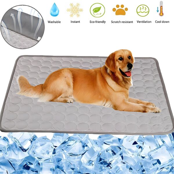 Dog Cooling Mat Cooling Pad For Pets Chilly Pad For Kennels, Crates, Cars, Indoor & Outdoor Ice Silk Mat Cooling Blanket Cushion Non-Toxic Breathable Sleep Bed Beach - Image 6