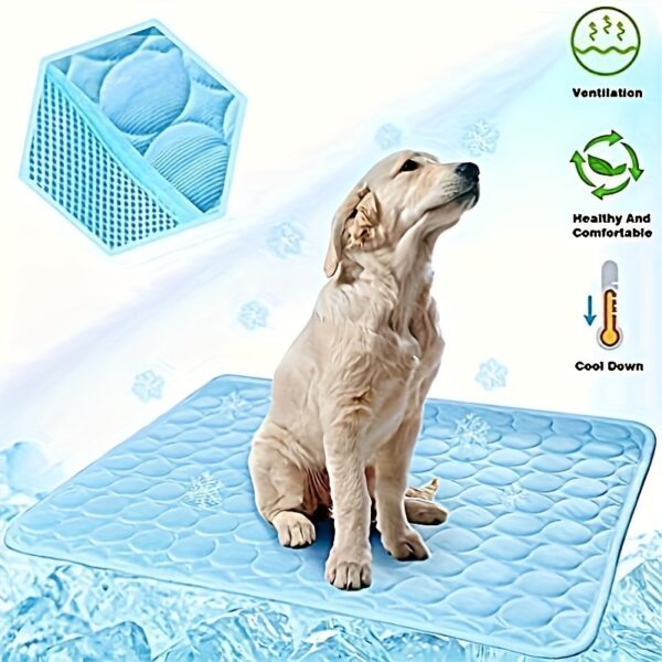 Dog Cooling Mat Cooling Pad For Pets Chilly Pad For Kennels, Crates, Cars, Indoor & Outdoor Ice Silk Mat Cooling Blanket Cushion Non-Toxic Breathable Sleep Bed Beach - Image 5