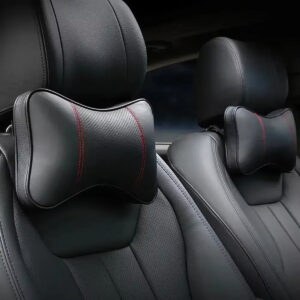 Breathable Leather Car Headrest – Comfortable Neck Support Pad With Adjustable Elasticity, Automotive Interior Accessories