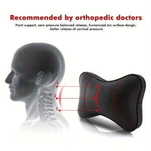 Breathable Leather Car Headrest – Comfortable Neck Support Pad With Adjustable Elasticity, Automotive Interior Accessories
