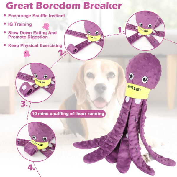 Dog Snuffle Toy Dog Plush Octopus Toys, Dog Puzzle Games Interactive Puppy Toys Chew Toys Slow Feeding Games - Image 2
