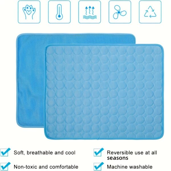 Dog Cooling Mat Cooling Pad For Pets Chilly Pad For Kennels, Crates, Cars, Indoor & Outdoor Ice Silk Mat Cooling Blanket Cushion Non-Toxic Breathable Sleep Bed Beach - Image 3