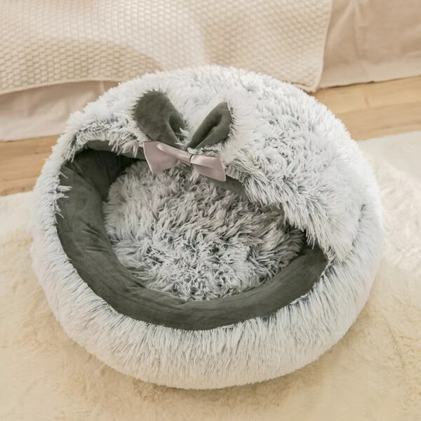 Winter New Long Plush Pet Cat Bed Round Cat Cushion Cat House Warm Cat Basket Cat Sleep Bag Cat Nest Kennel For Small Dog Cat - Image 2
