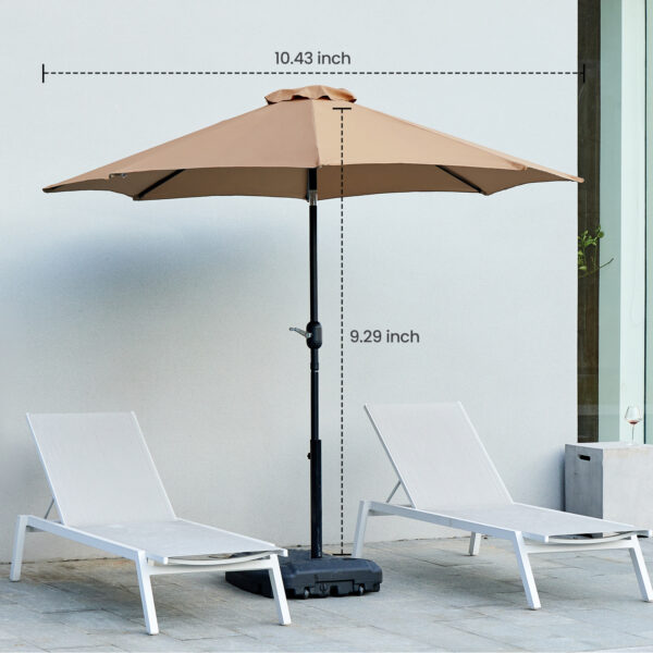Outdoor Patio Umbrella With Push Button Tilt And Crank, Market Umbrella 8 Sturdy Ribs UV Protection Waterproof For Garden, Backyard, Red - Image 9