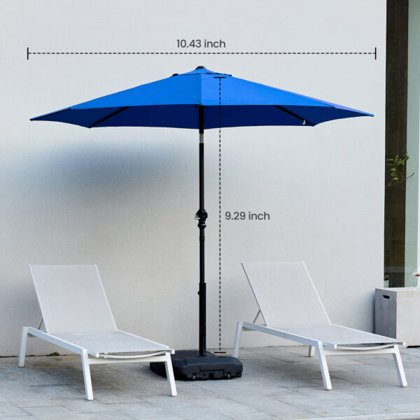 Outdoor Patio Umbrella With Push Button Tilt And Crank, Market Umbrella 8 Sturdy Ribs UV Protection Waterproof For Garden, Backyard, Red - Image 5