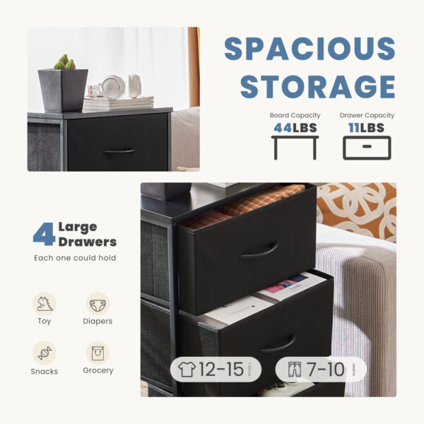 Drawers Dresser Chest Of Drawers,Metal Frame And Wood Top - Image 4