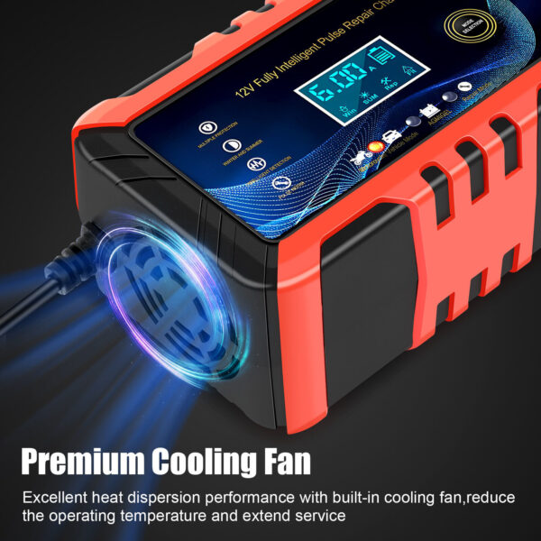 Car Intelligent Battery Charger Pulse Repair Trickle Charger 12V 6A - Image 10